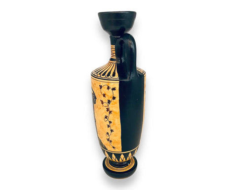 Satyr with Manaeds, Lekythos  Vase 26cm,Black figure Pottery