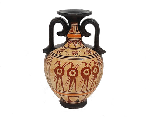 Set of 2 Geometric Greek vases 13,5cm,Ancient Pottery
