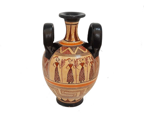 Set of 2 Geometric Greek vases 13,5cm,Ancient Pottery