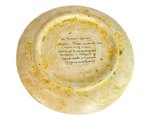 Spring  Fresco, Museum Copy from Akrotiri Santorini Greece ,Ceramic plate 20cm