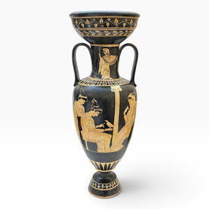 The Muses Greek Amphora 80cm – Large White-Figure Pottery Vase - ifigeneiaceramics
