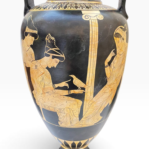 The Muses Greek Amphora 80cm – Large White-Figure Pottery Vase - ifigeneiaceramics