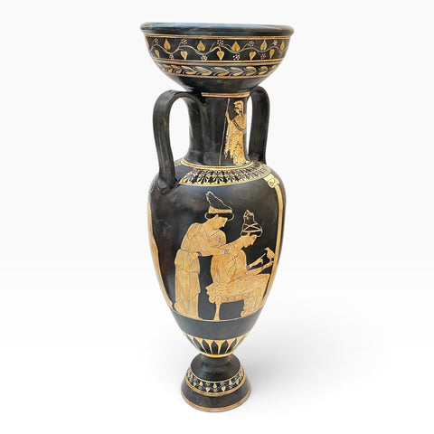 The Muses Greek Amphora 80cm – Large White-Figure Pottery Vase - ifigeneiaceramics