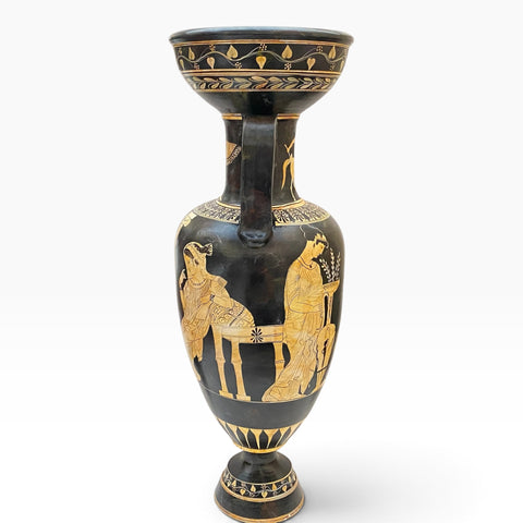 The Muses Greek Amphora 80cm – Large White-Figure Pottery Vase - ifigeneiaceramics
