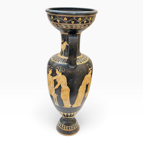 The Muses Greek Amphora 80cm – Large White-Figure Pottery Vase - ifigeneiaceramics
