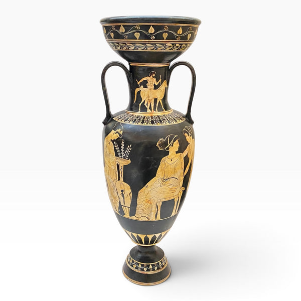 The Muses Greek Amphora 80cm – Large White-Figure Pottery Vase - ifigeneiaceramics