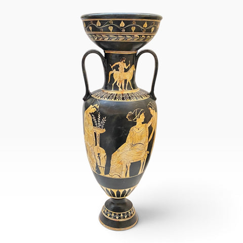 The Muses Greek Amphora 80cm – Large White-Figure Pottery Vase - ifigeneiaceramics