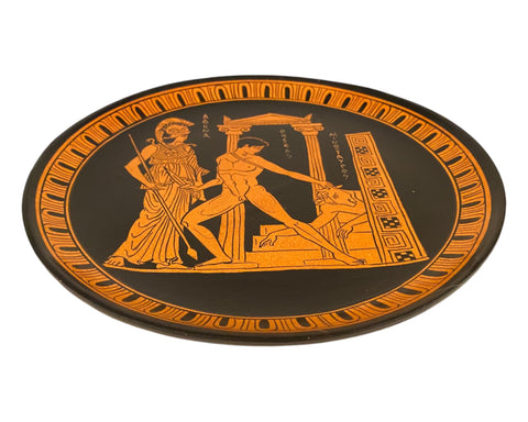 Theseus and the minotaur,Red Figure Pottery,Greek Ceramic Plate 24cm