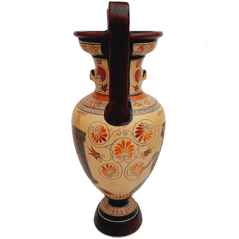 Achille avec Briseis, Hercules avec Centaure, Vase en poterie grecque Amphore 57 cm