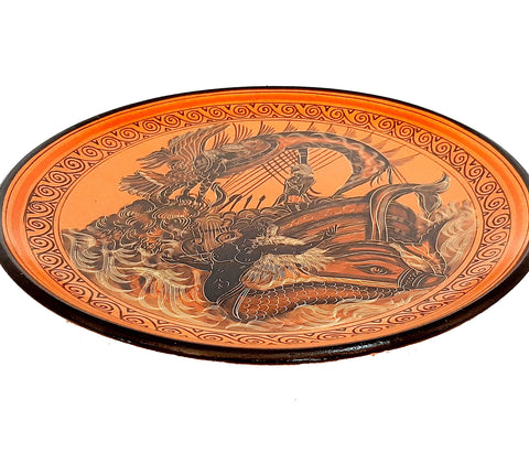Ancient Greek Ceramic Plate 28cm,Odysseus and the Sirens