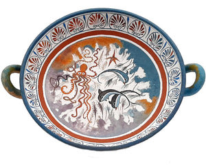 Ancient Greek  Kylix 26cm,Minoan Art Pottery - ifigeneiaceramics