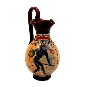 Ancient Greek Oinochoe 16cm,Multicolored,showing themes from Ancient Olympics - ifigeneiaceramics