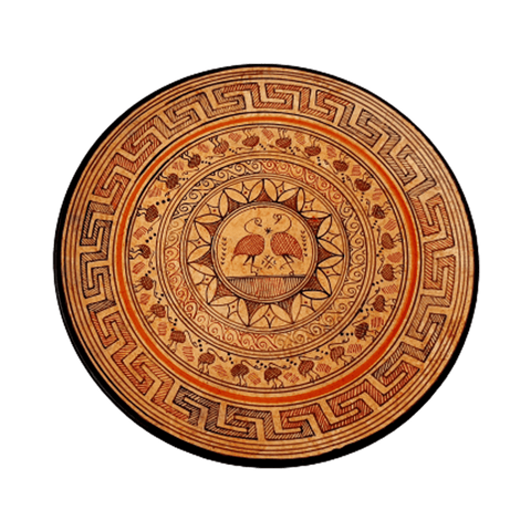 Ancient Greek Plate 20cm, Geometric Greek Pottery