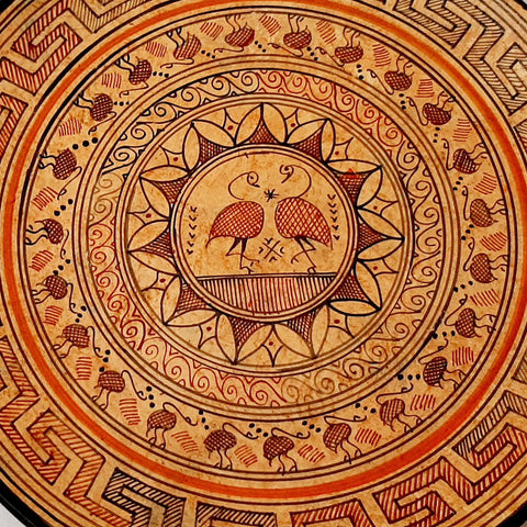 Ancient Greek Plate 20cm, Geometric Greek Pottery