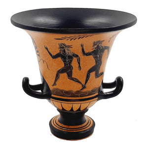 Ancient Greek Pottery Krater 16,5cm,showing Runners from Ancient Olympics - ifigeneiaceramics