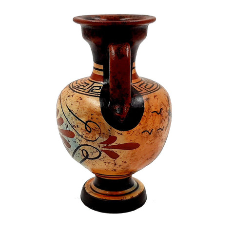 Ancient Greek Vase 13cm,Multicolored Amphora ,Showing God Zeus - ifigeneiaceramics