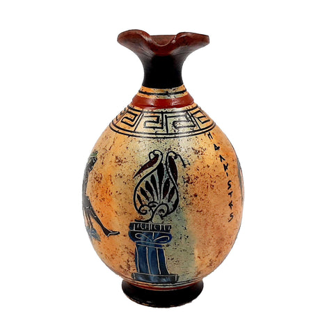Ancient Greek Vase 13cm,Multicolored,showing themes from Ancient Olympics - ifigeneiaceramics