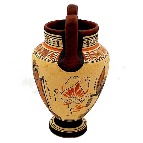 Ancient Greek Vase,Volute Krater 24cm,Goddess Aphrodite,God Dionysus and Hermes - ifigeneiaceramics