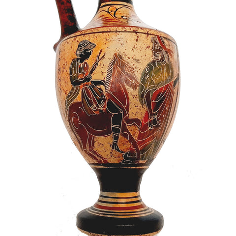 Ancient Greek Wine Jug Prochus 22cm,shows Greek Gods - ifigeneiaceramics