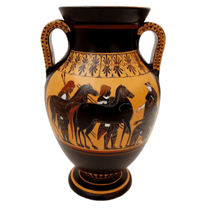 Red -Black Figure Amphora 31cm,Hercules driving Bull to Sacrifice,Museum Replicas - ifigeneiaceramics