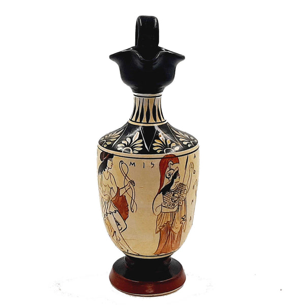 Vase grec grenier, Oinochoe 19 cm, montre 3 dieux olympiens