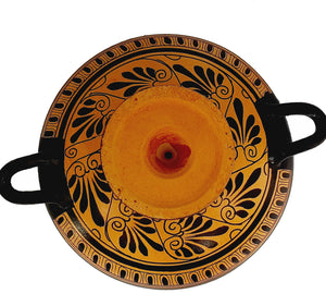 Greek Kylix 20cm,Black figure Pottery,Achilles killing Penthesilea - ifigeneiaceramics