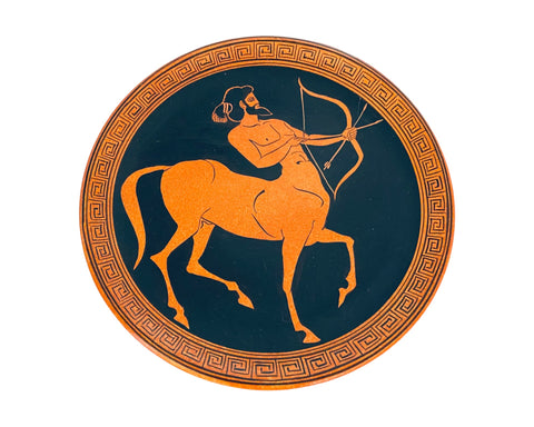 Centaur archer hunting,Ancient Greek Red figure Plate 20cm