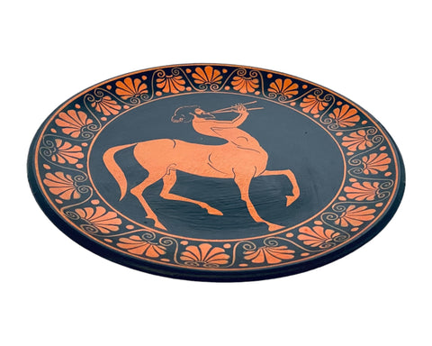 Centaur playing flute,Ancient Greek Red figure Plate 20cm