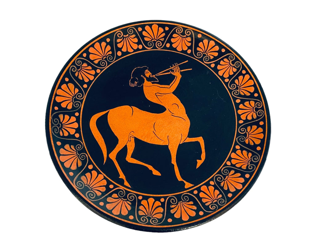 Centaur Rid Greek Red-figure Plate 20cm – Centaur playing flute| Museum Replica ...