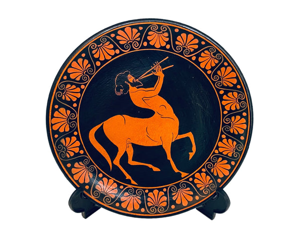 Centaur playing flute,Ancient Greek Red figure Plate 20cm