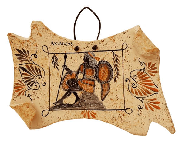 Ceramic Papyrus 17*13cm ,Ancient Greek pottery,shows Achilles - ifigeneiaceramics