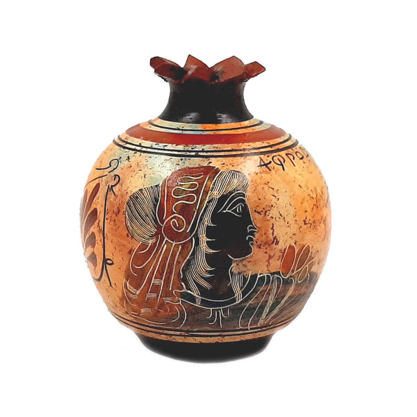 Ceramic Pomegranates 10cm,Multicolor background ,God Dionysus,Goddess Aphrodite - ifigeneiaceramics