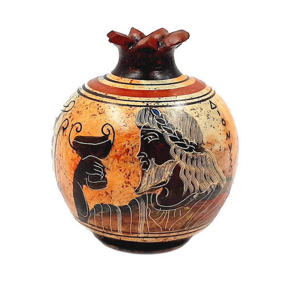 Ceramic Pomegranates 10cm,Multicolor background ,God Dionysus,Goddess Aphrodite - ifigeneiaceramics