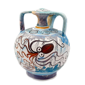 Cretan Pseudostomos Amphora 15cm,Minoan art painting - ifigeneiaceramics