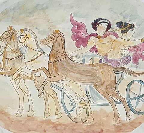 Decorative Tray (28,5x21,5)cm showing The abduction of Persephone - ifigeneiaceramics