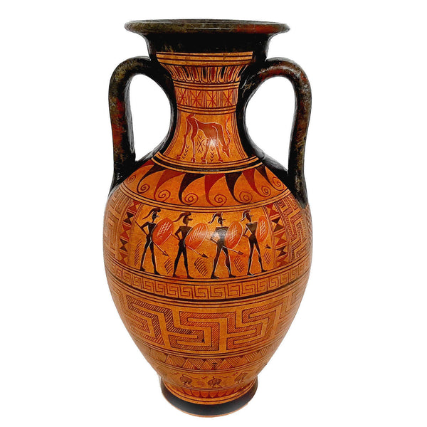 Vase amphore géométrique 26cm, amphore de poterie grecque antique