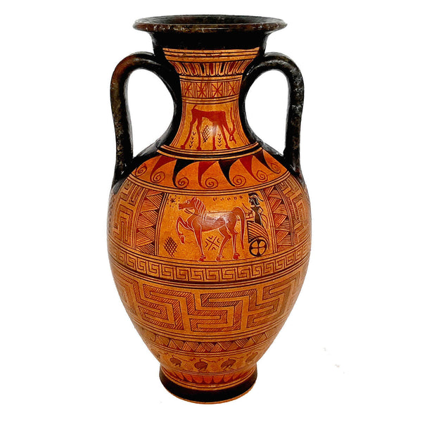 Vase amphore géométrique 26cm, amphore de poterie grecque antique