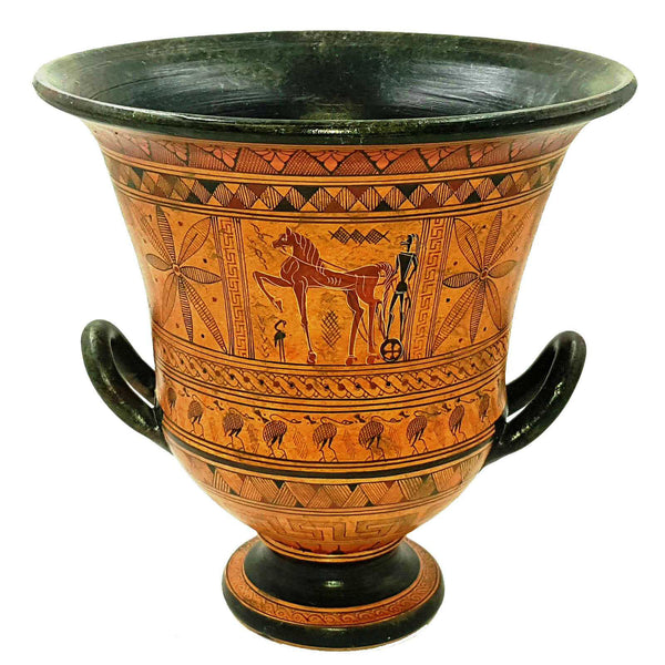 Vase Krater géométrique 26 cm, poterie d’art grec