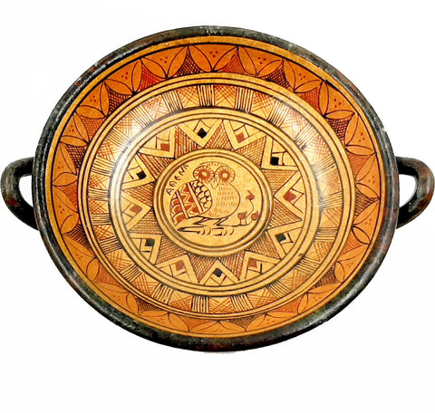Kylix géométrique 13 cm de diamètre, poterie grecque antique