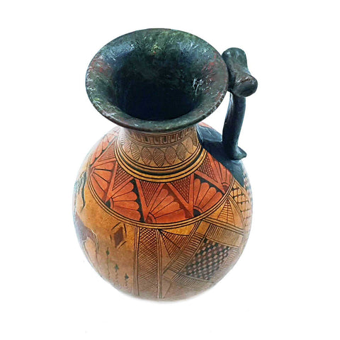 Oinochoe géométrique 17 cm, pot de poterie grecque