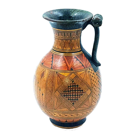 Oinochoe géométrique 17 cm, pot de poterie grecque