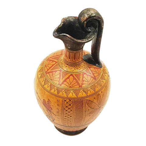 Pot de poterie géométrique 24 cm, vase grec antique