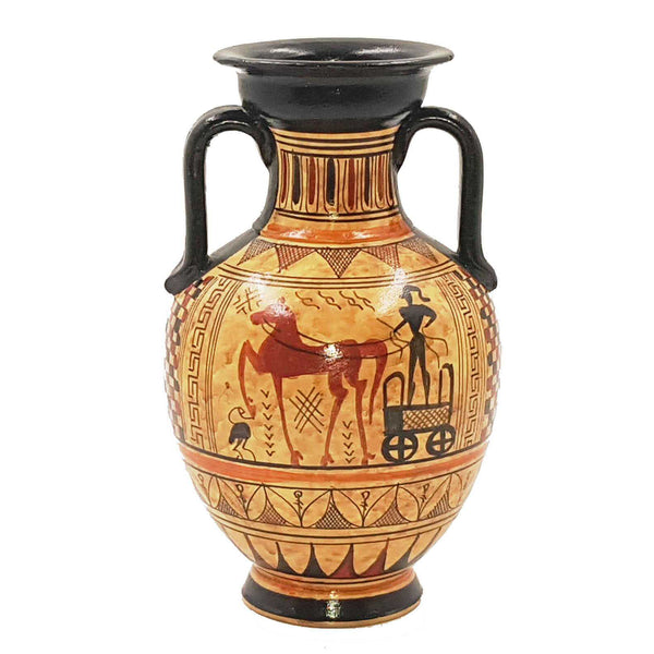 Geometric Vase 17cm,Ancient Greek Pottery Amphora - ifigeneiaceramics