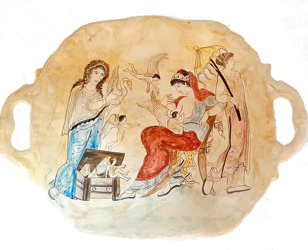 Goddess Aphrodite nursing Eros,Decorative Tray (28,5x21,5) cm