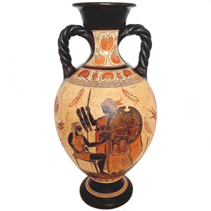 Déesse Aphrodite avec Ares, Héphaïstos avec thétis, Vase en poterie grecque Amphora 46cm