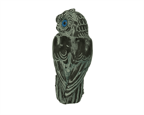 Statue de hibou de la déesse Athéna avec patine verte, sculpture en plâtre moulée 16,5 cm