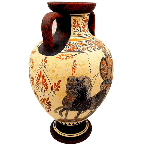 Greek Amphora 36cm Ancient Greek pottery ,Theseus and Minotaur,Achilles and Eudoros - ifigeneiaceramics