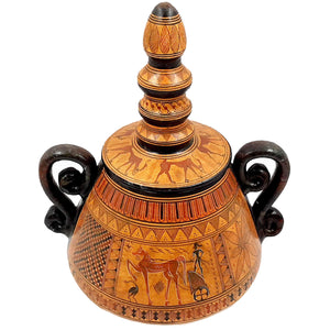 Vase panier grec avec couvercle 27cm,Art géométrique