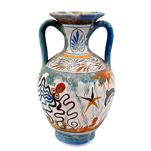 Greek Cretan Amphora 22cm,Minoan Art Pottery - ifigeneiaceramics