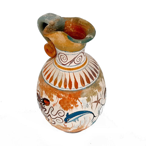 Greek Cretan Jar,Vase 22cm,Minoan Art Pottery - ifigeneiaceramics